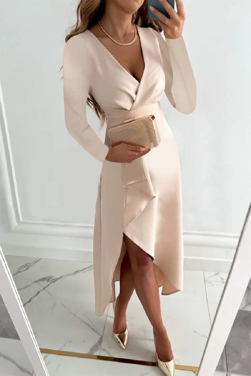 Diana - Elegant Geplisseerd Effen Jurk