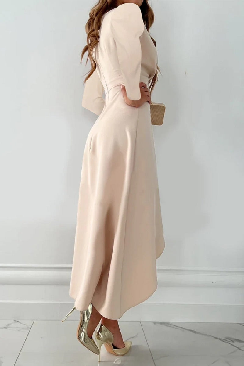 Diana - Elegant Geplisseerd Effen Jurk