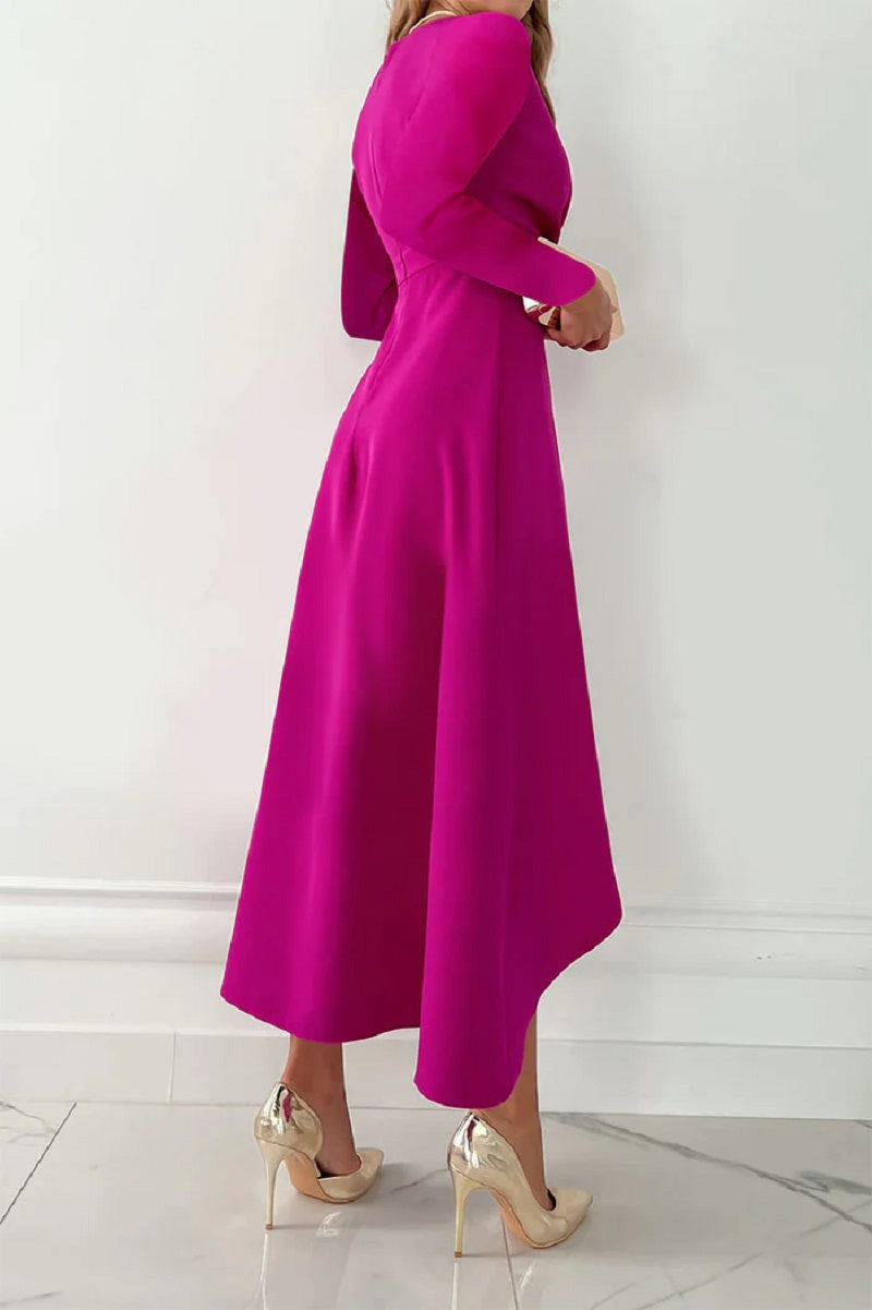 Diana - Elegant Geplisseerd Effen Jurk