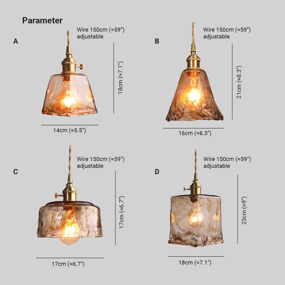 LumiRetro - Retro LED Hanglampen van Gouden Metaal en Glas voor Slaapkamer, Woonkamer en Eetkamer