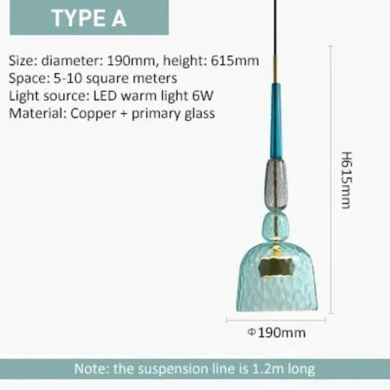 ColorVibe - Hanglamp met Kleurrijk Glas voor Sfeervolle Verlichting