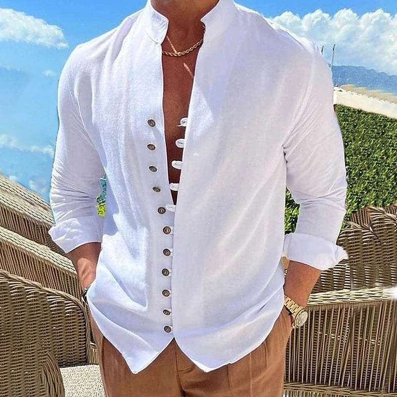 Henley Heren Shirt met Unieke Knoopsluiting en Zachte Katoen – Comfort en Stijl voor Elke Dag