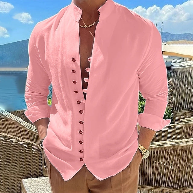 Henley Heren Shirt met Unieke Knoopsluiting en Zachte Katoen – Comfort en Stijl voor Elke Dag