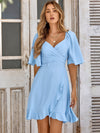 Fallon - Lichtblaues Wickelkleid