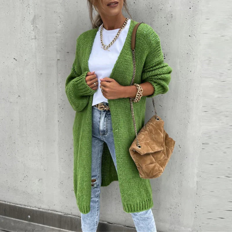 LunaKnit - Lange Gebreide Damesvest – Casual en Stijlvol Comfort