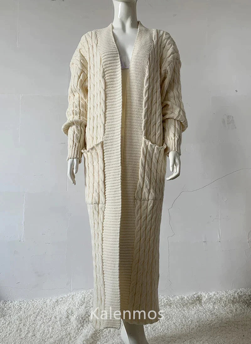 Monami Comfort - Lange Lichte Wollstrickjas | Casual en Stijlvolle Dames Strickjacke
