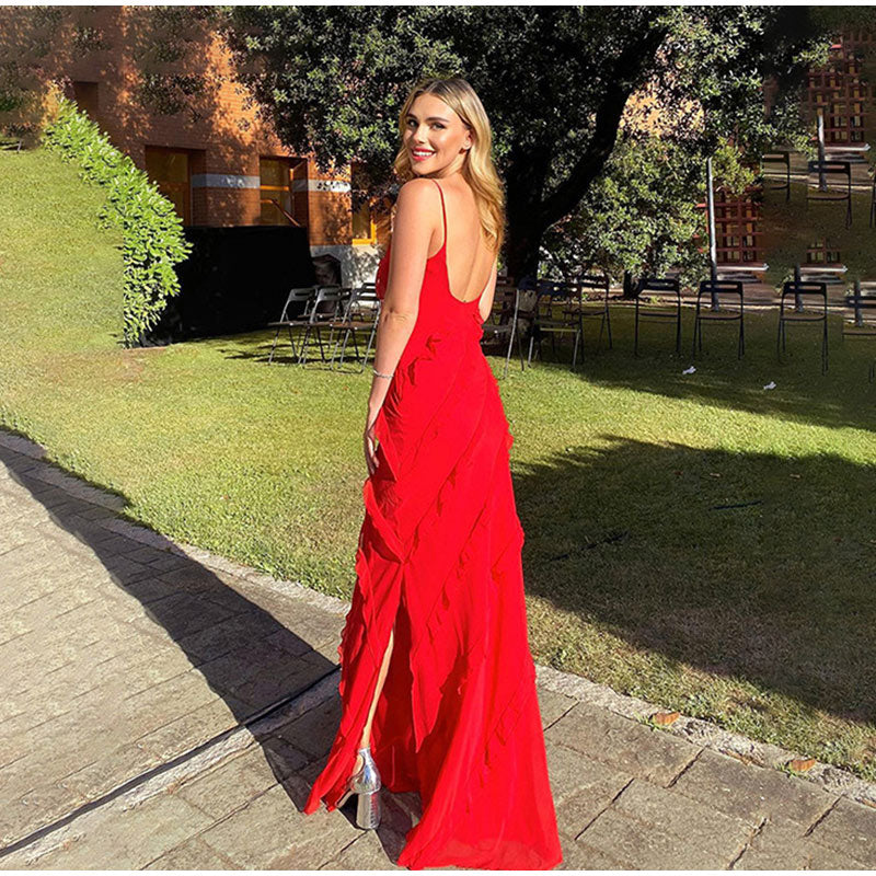 Rosa - Mouwloos Maxikleed met Ruches | Elegante Zomerjurk voor Een Verfijnde Look