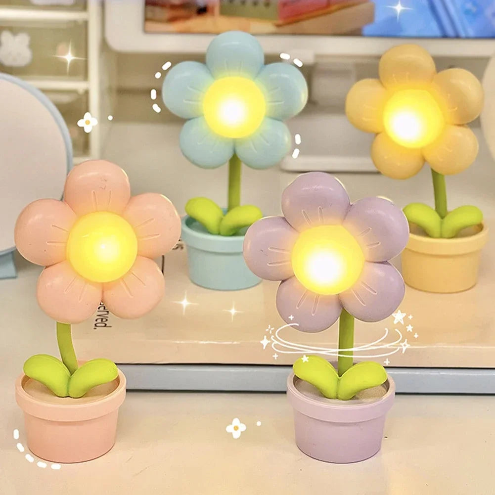 BloomGlow - Kleine Bloemvormige Tafellamp met LED Verlichting