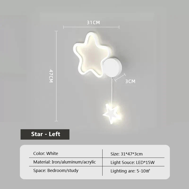 DreamGlow - Wolk, Ster en Maan LED Wandlamp | Sfeervolle Verlichting voor Kinderkamers
