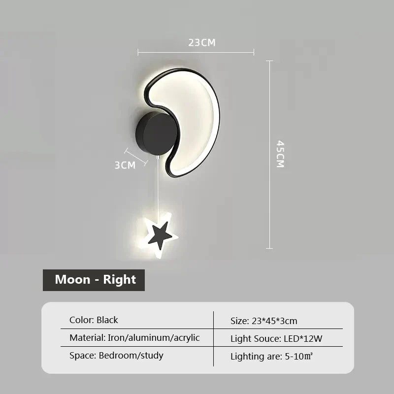 DreamGlow - Wolk, Ster en Maan LED Wandlamp | Sfeervolle Verlichting voor Kinderkamers