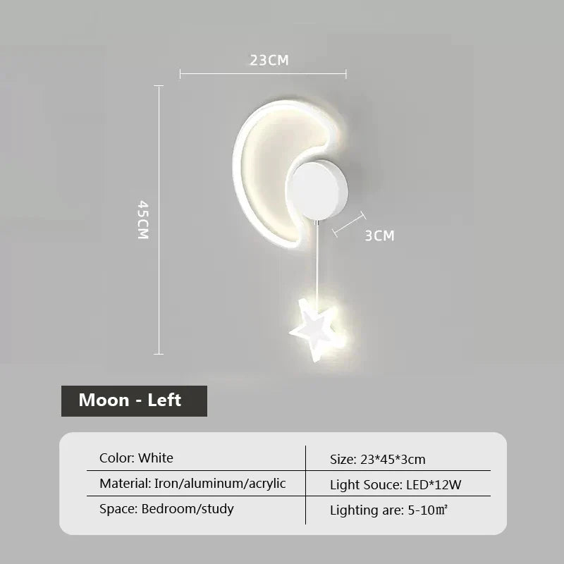 DreamGlow - Wolk, Ster en Maan LED Wandlamp | Sfeervolle Verlichting voor Kinderkamers