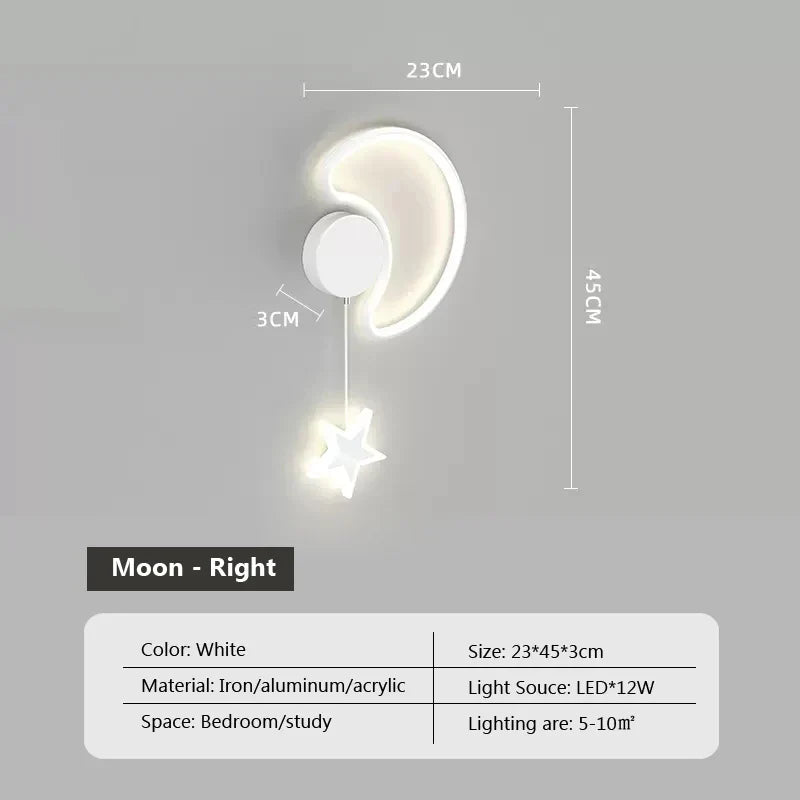 DreamGlow - Wolk, Ster en Maan LED Wandlamp | Sfeervolle Verlichting voor Kinderkamers