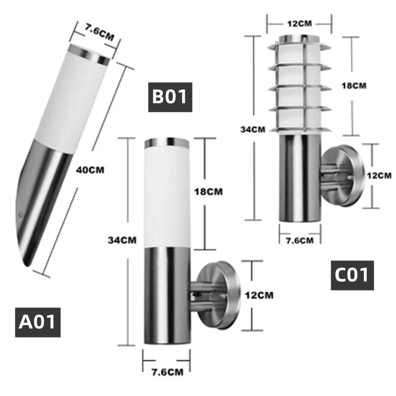 SteelBright - Moderne Roestvrijstalen Wandlamp voor Buiten