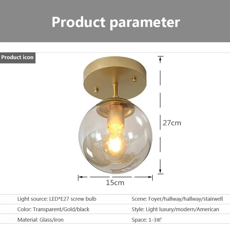 SphereLuxe - Glazen Bol Plafondlamp voor Moderne Verlichting