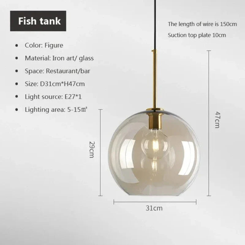 NordicLuxe - Scandinavische Hanglamp van Glas voor Stijlvolle Verlichting