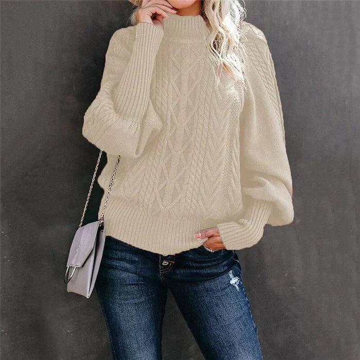 Sophia Venetia Basics - Gehaakte Damespullover met Hoge Kraag - Stijlvolle en Warme Trui