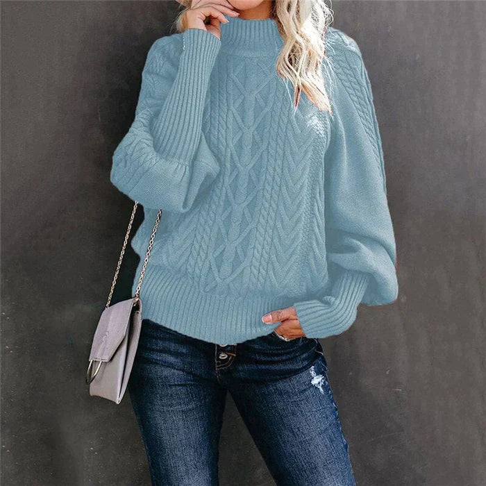 Sophia Venetia Basics - Gehaakte Damespullover met Hoge Kraag - Stijlvolle en Warme Trui