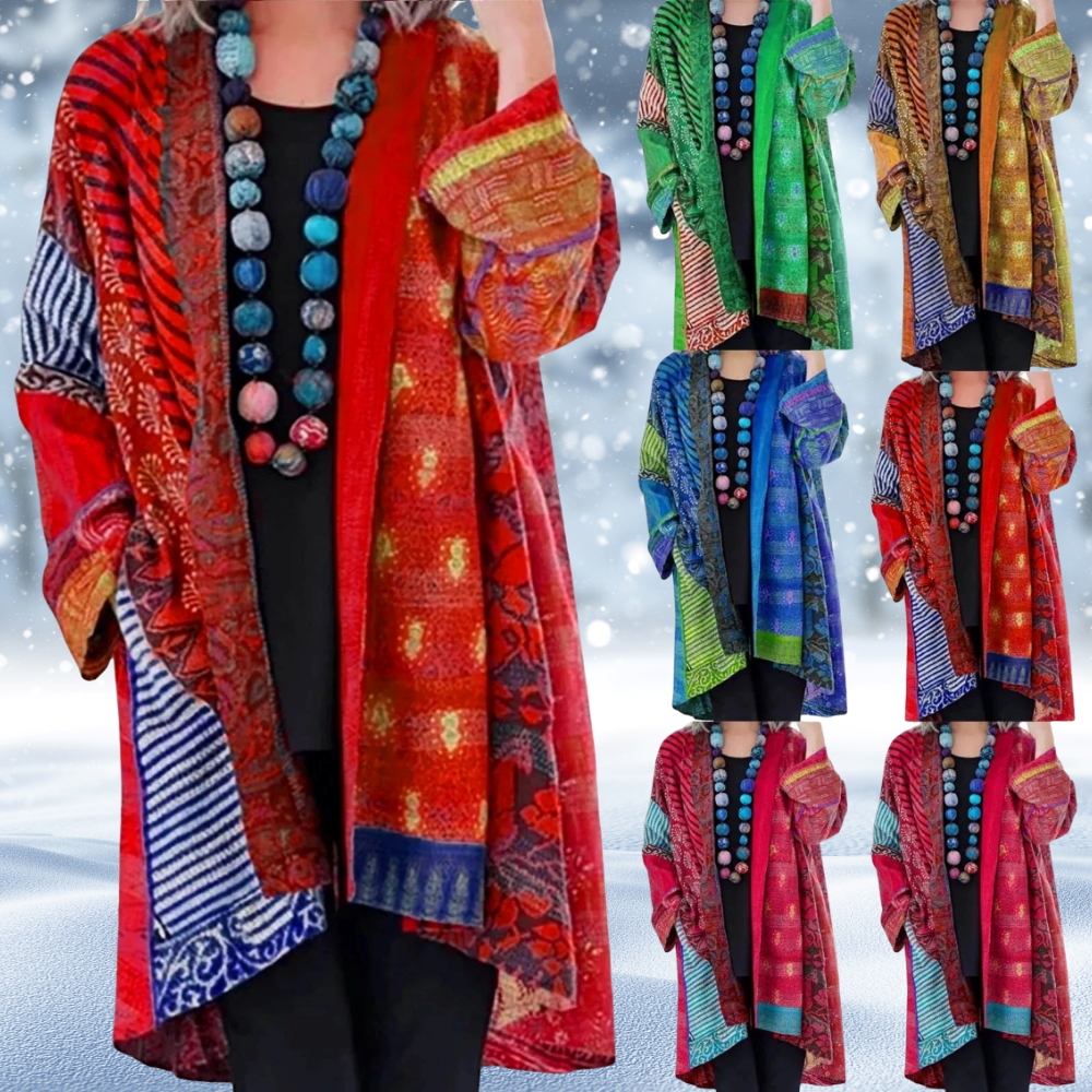 Rianne - Vintage Gebreid Vest met Abstrakt Design voor Dames
