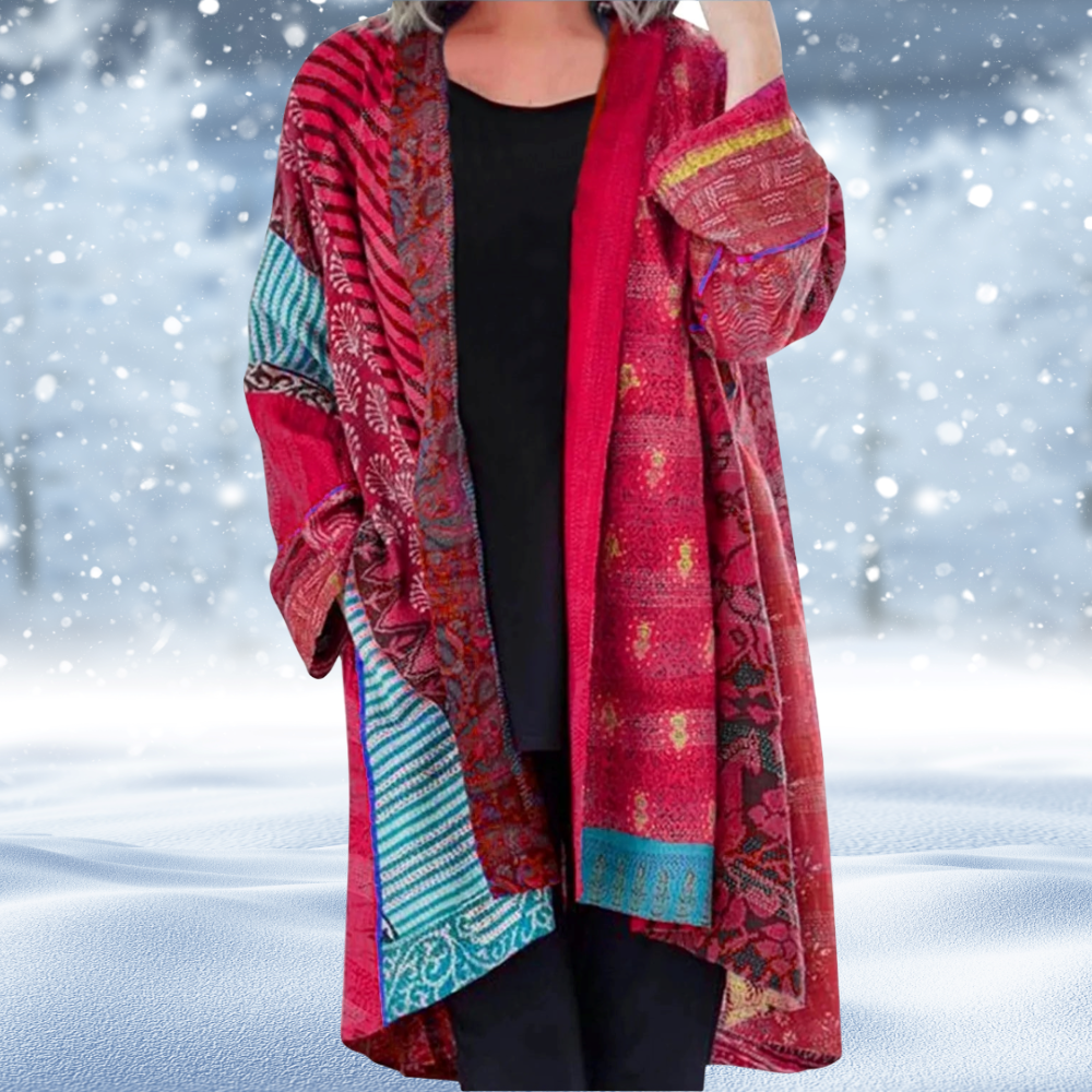 Rianne - Vintage Gebreid Vest met Abstrakt Design voor Dames