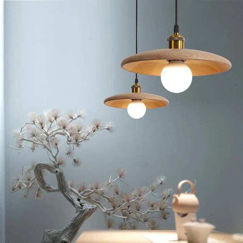 Scandinavische Houten Hanglamp - Natuurlijke Design Verlichting voor Woonkamer en Eetkamer