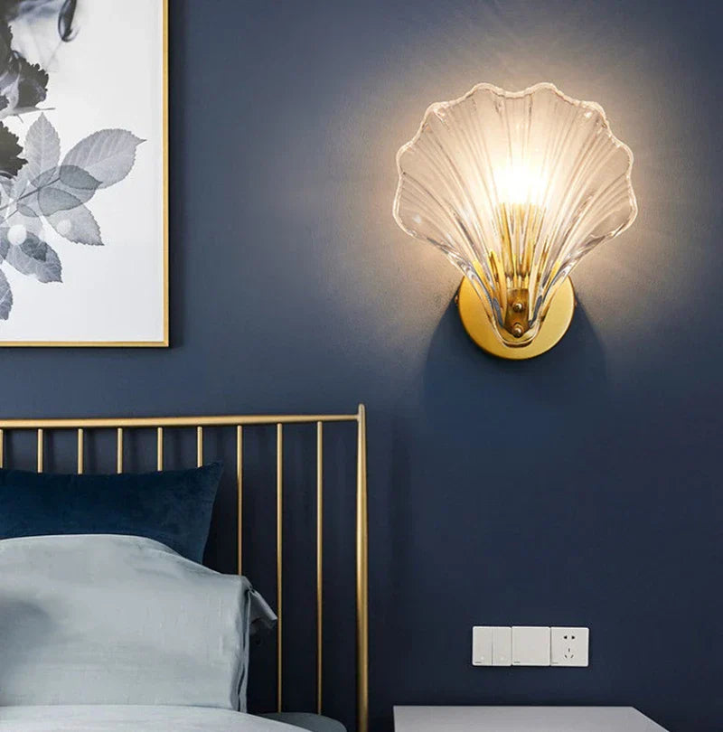 ShellLuxe - Schelpvormige Wandlamp van Glas voor een Elegante Uitstraling