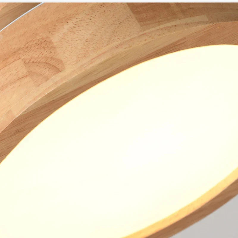 NordWood Ronde Plafondlamp - Scandinavische Massief Houten Lamp met Modern Design