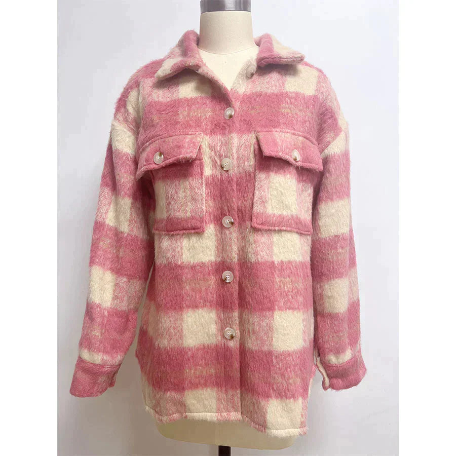 Emma – Street Hipster Stijlvolle Geruite Wollmantel voor Dames | Trendy en Warm