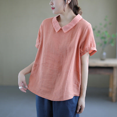Livia - Linnen Vintage Blouse voor Dames | Stijlvolle en Comfortabele Blouse