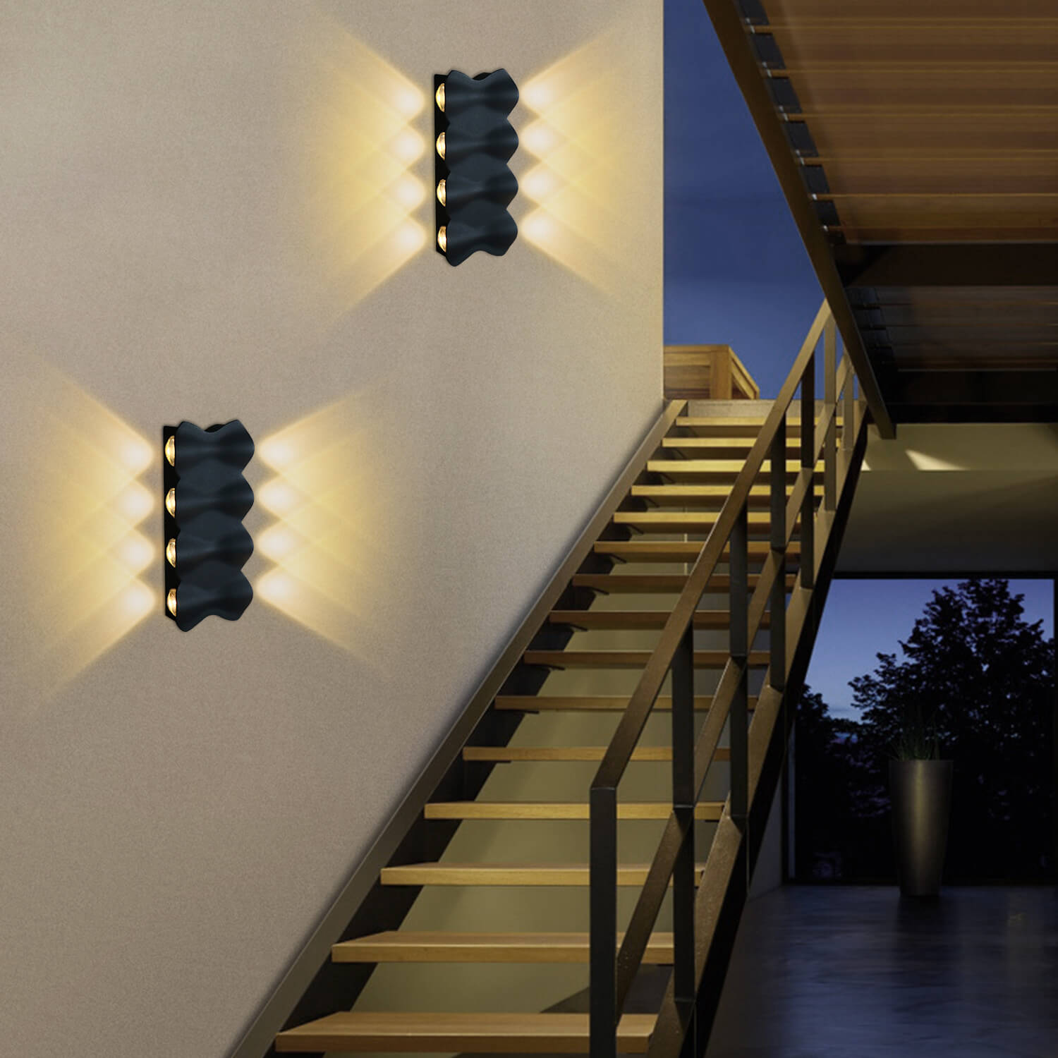 AquaGlow - Moderne waterdichte LED buitenwandlamp van aluminium | Weerbestendige verlichting voor buitenruimtes