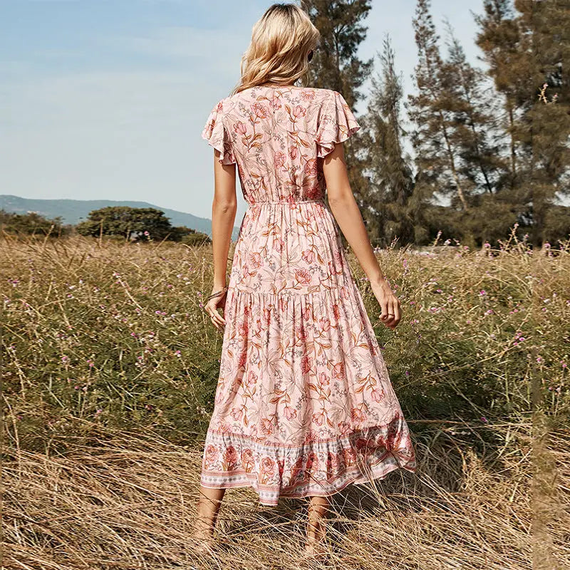 Kort Jurkje met Roze Bloemen | Zomers Bloemenjurkje voor Een Frisse en Vrolijke Look