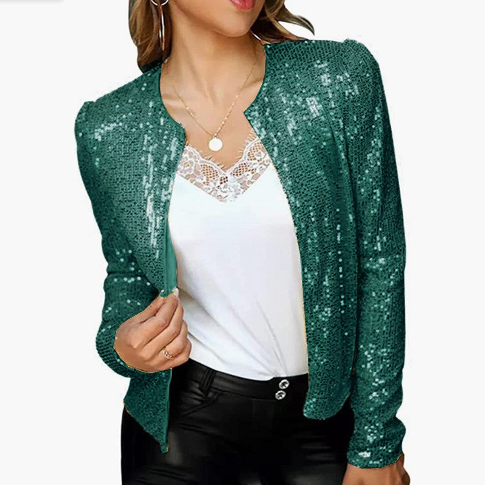 Clara Glitter Blazer | Elegante Damesblazer met Pailletten voor de Feestdagen