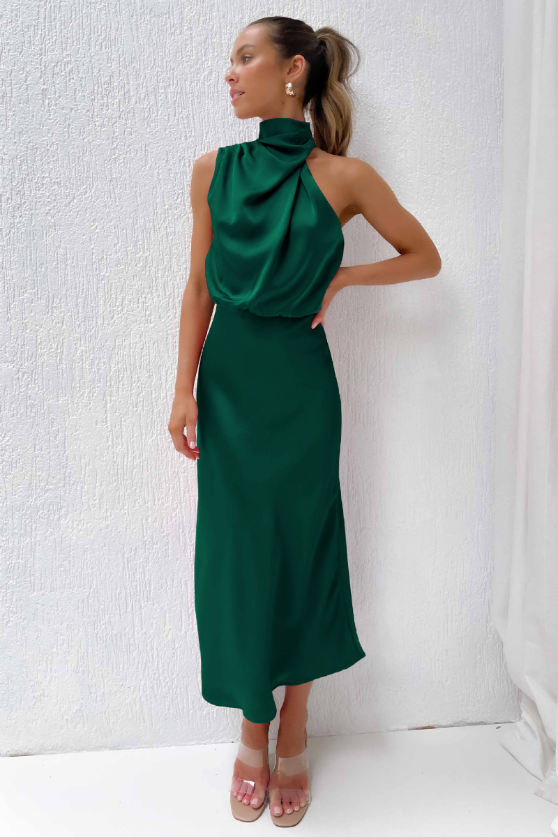 Juliëtte - Stijlvol midikleed met asymmetrische halslijn