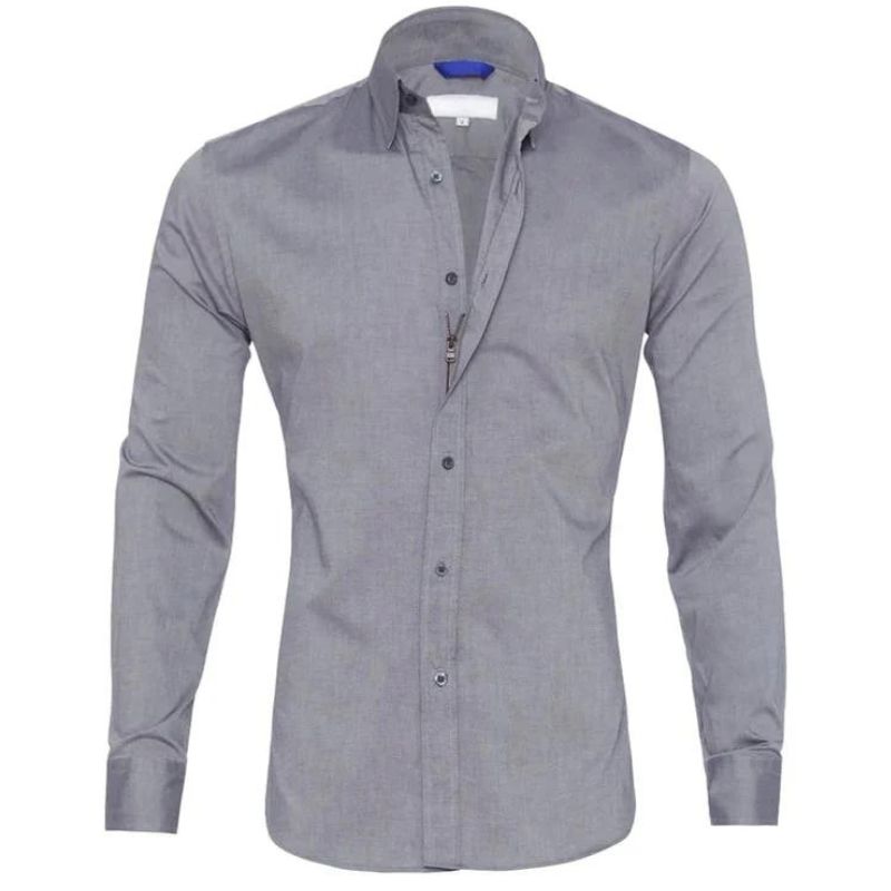 Lucas - Kreukvrije Blouse met Rits voor Heren – Stijlvol en Onderhoudsvriendelijk