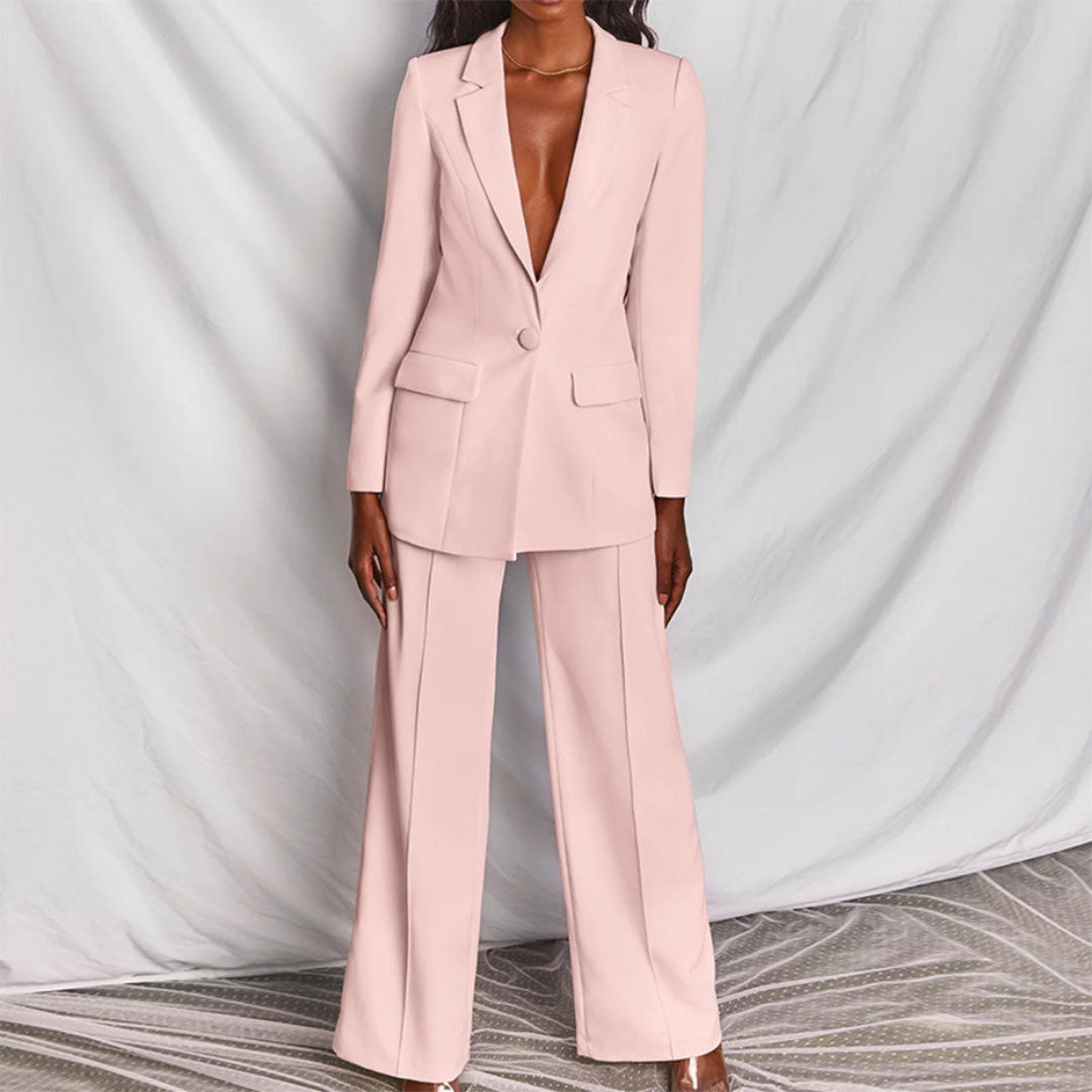 Dinae - Elegant Blazer en Broek Set voor Dames | Stijlvol en Comfortabel Zakelijke Outfit