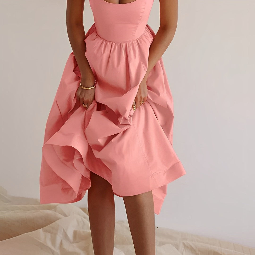Fabienne - Spaghetti Bandjes Puff Jurk voor Dames - Elegante Zomerjurk
