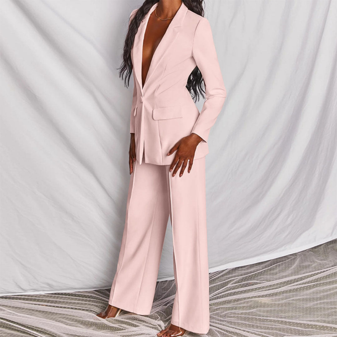Dinae - Elegant Blazer en Broek Set voor Dames | Stijlvol en Comfortabel Zakelijke Outfit