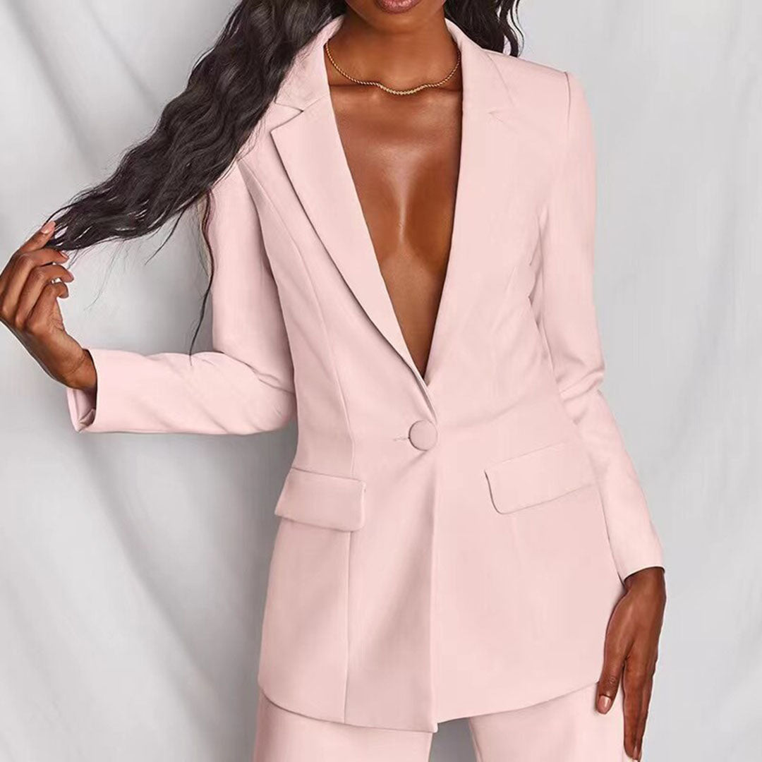 Dinae - Elegant Blazer en Broek Set voor Dames | Stijlvol en Comfortabel Zakelijke Outfit