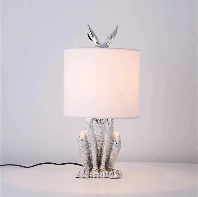 BunnyLuxe - Artistieke Konijnenmasker Tafellamp voor Stijlvolle Verlichting