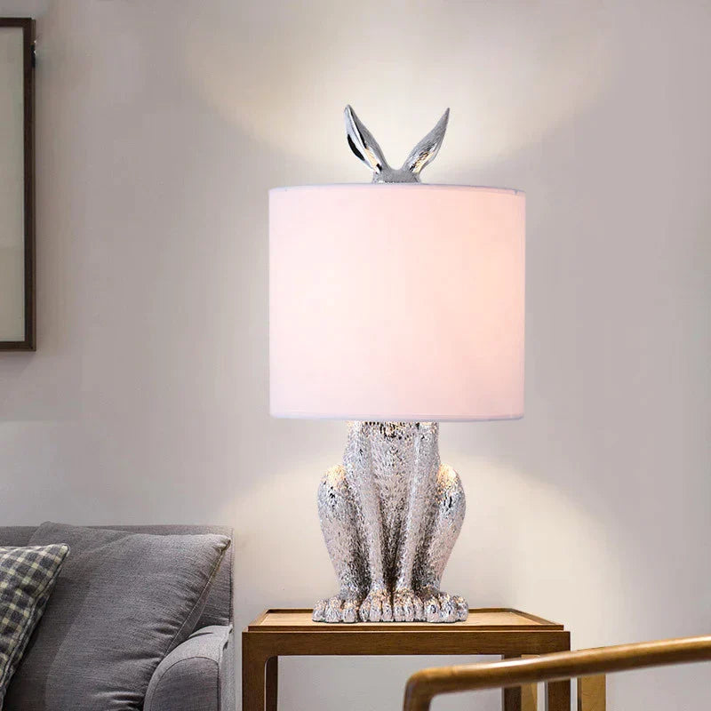 BunnyLuxe - Artistieke Konijnenmasker Tafellamp voor Stijlvolle Verlichting
