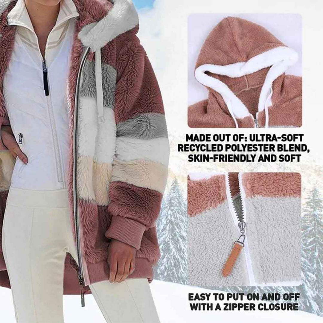 Winter Warme Oversized Damesjas met Capuchon Lange Mouw Jack voor Koude Dagen