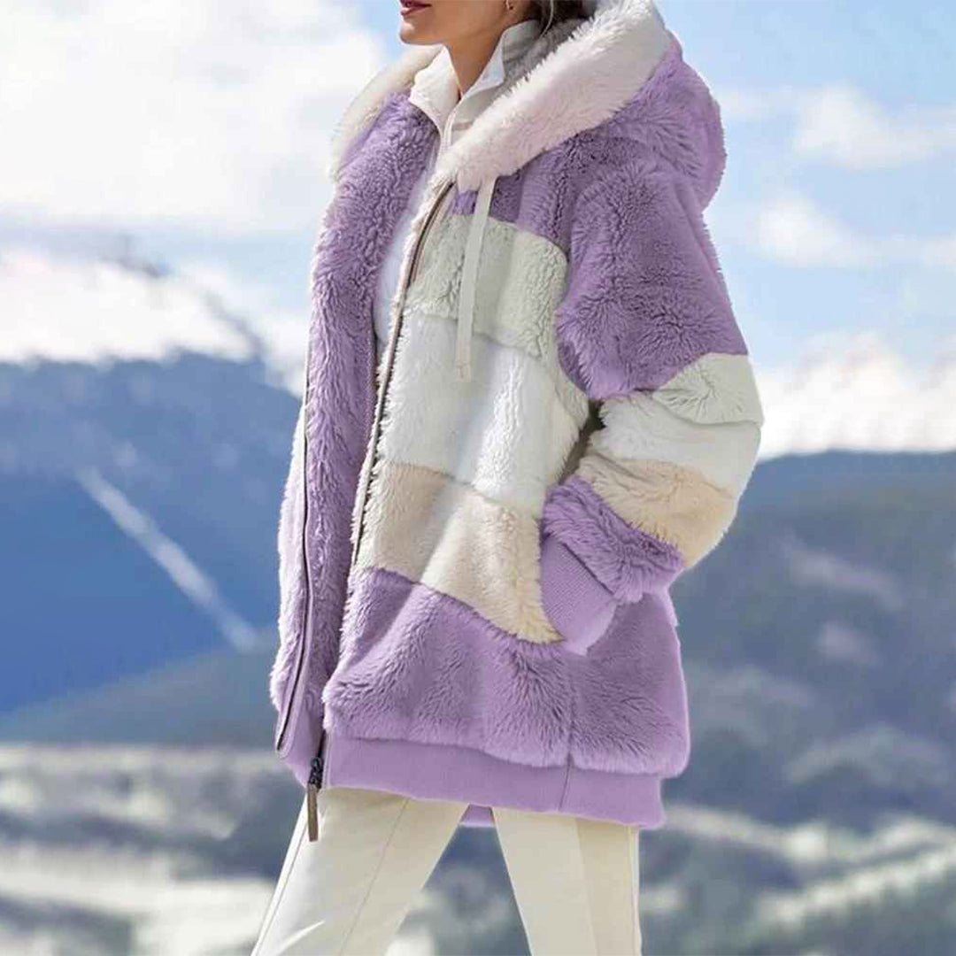 Winter Warme Oversized Damesjas met Capuchon Lange Mouw Jack voor Koude Dagen