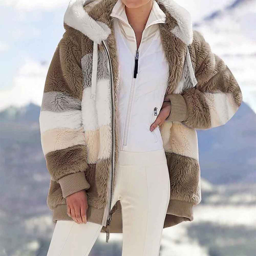 Winter Warme Oversized Damesjas met Capuchon Lange Mouw Jack voor Koude Dagen