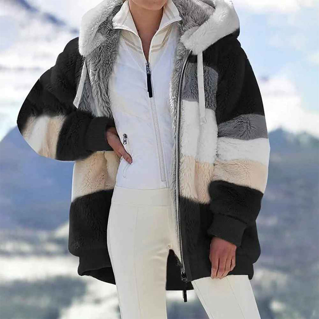 Winter Warme Oversized Damesjas met Capuchon Lange Mouw Jack voor Koude Dagen