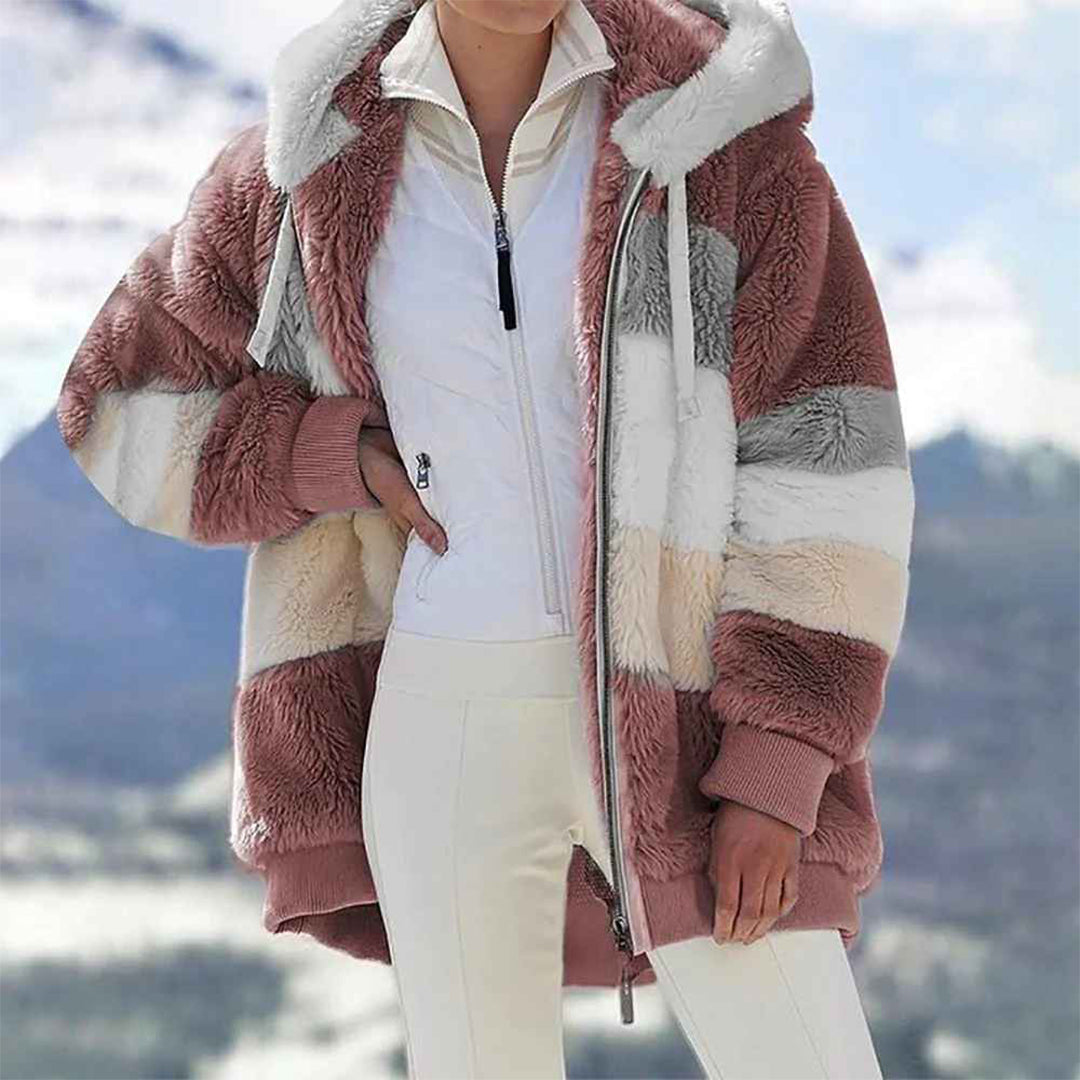 Winter Warme Oversized Damesjas met Capuchon Lange Mouw Jack voor Koude Dagen