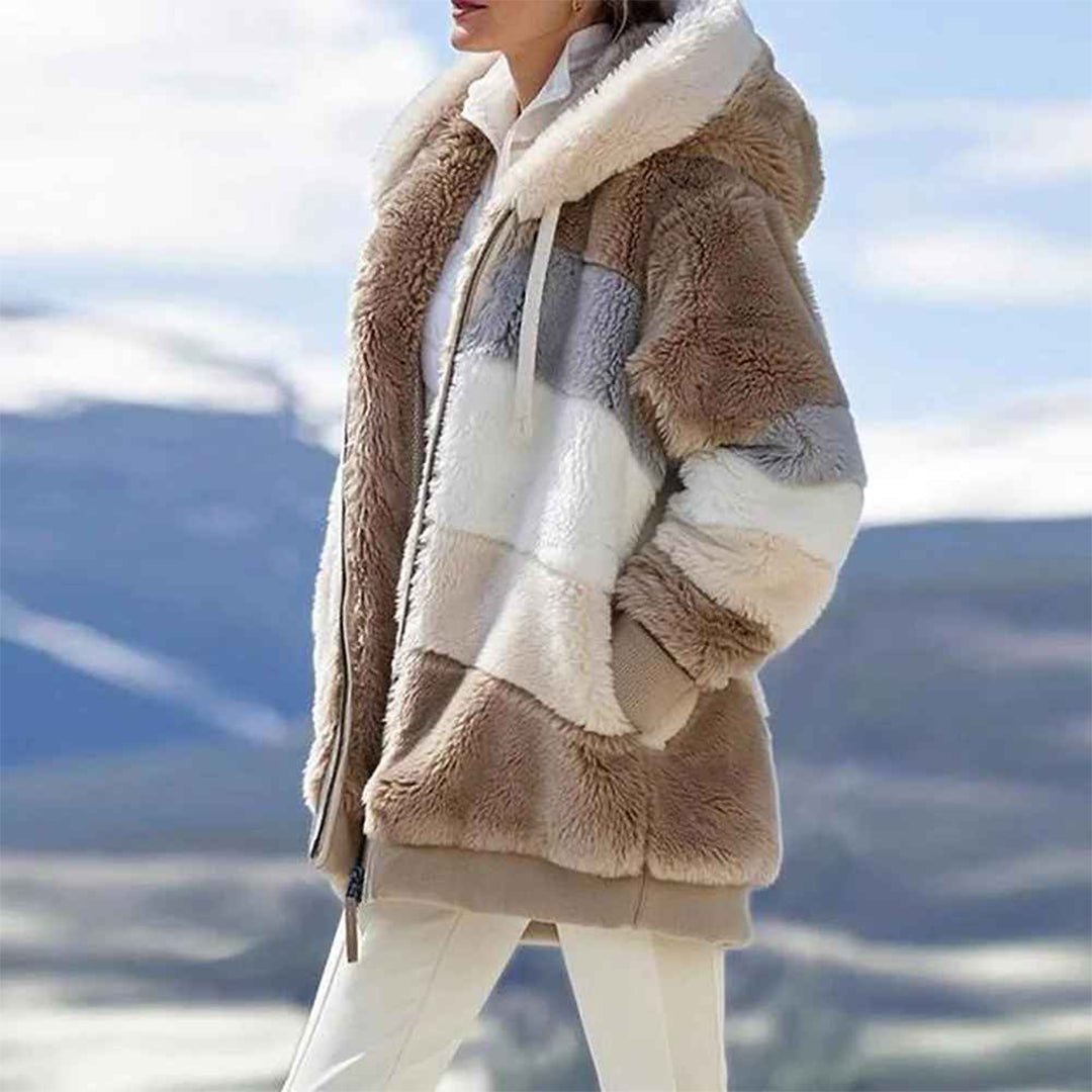 Winter Warme Oversized Damesjas met Capuchon Lange Mouw Jack voor Koude Dagen