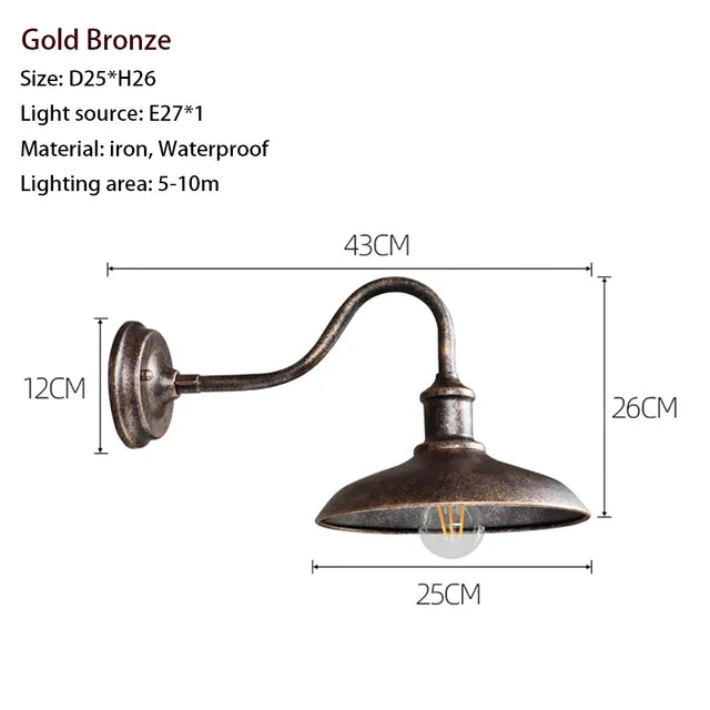 StormClassic - Waterdichte Vintage Wandlamp voor Buitenverlichting