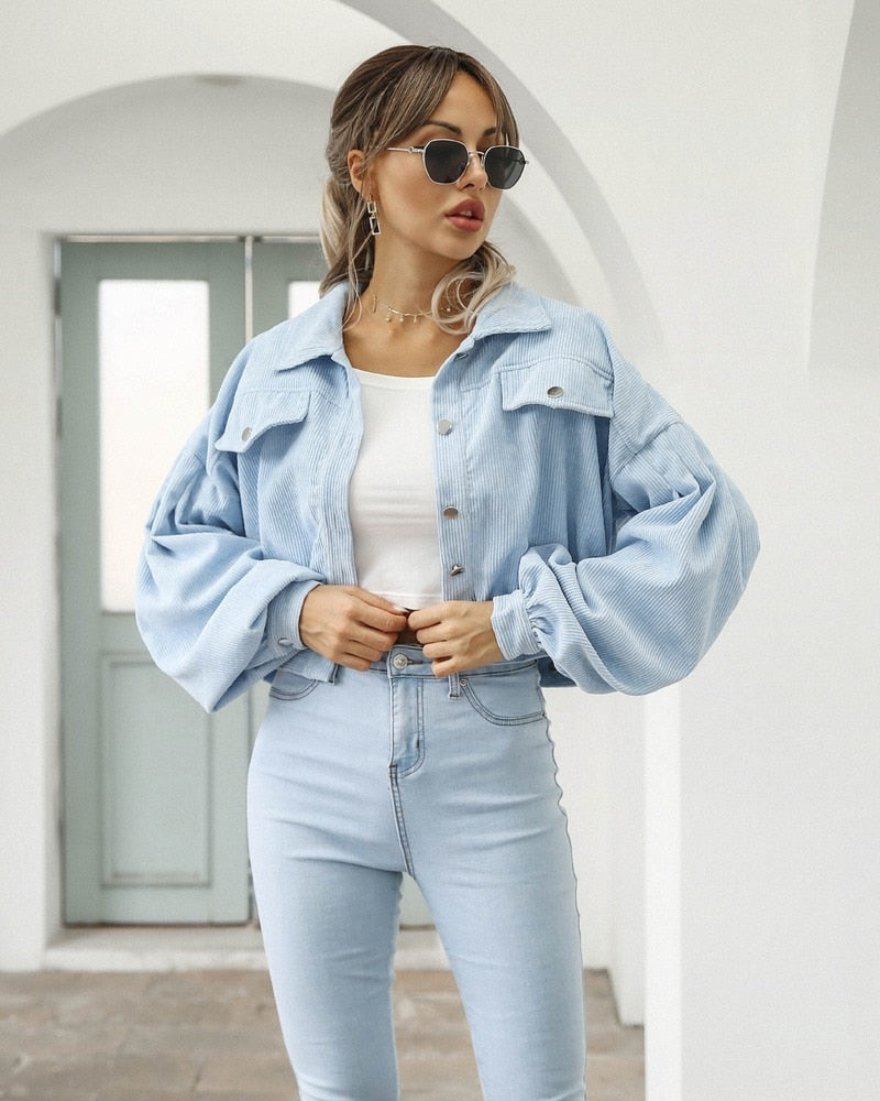 Kira - Corduroy Crop Jack voor Dames Herfstmode 2023