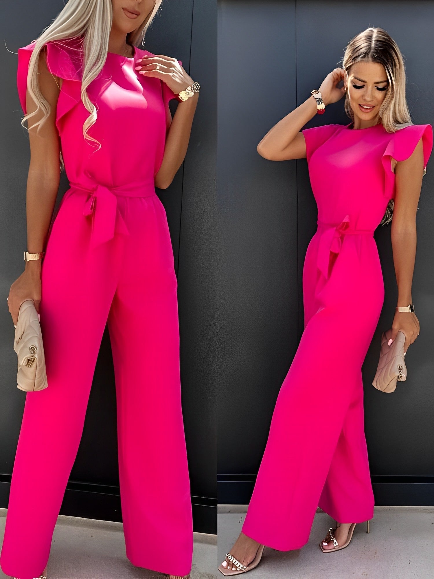 Valeria - Jumpsuit met Riem en Ruches | Elegant en Stijlvol Design