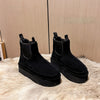 Mila's Casual Leren Favorieten - Dames Enkellaarsjes met Fluweelvoering, Trendy Chelsea Laarzen