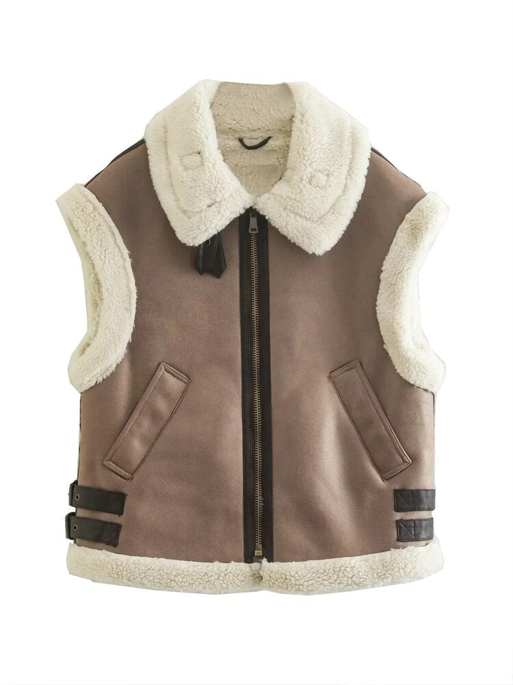 Agneta Gilet | Vintage Dames Gilet met Zakken en Mouwloos Design